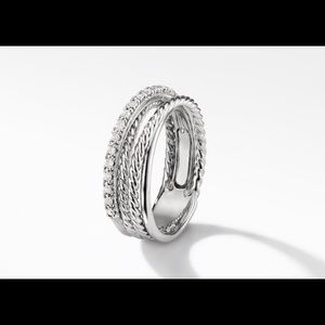 David Yurman Crossover Ring with Diamonds